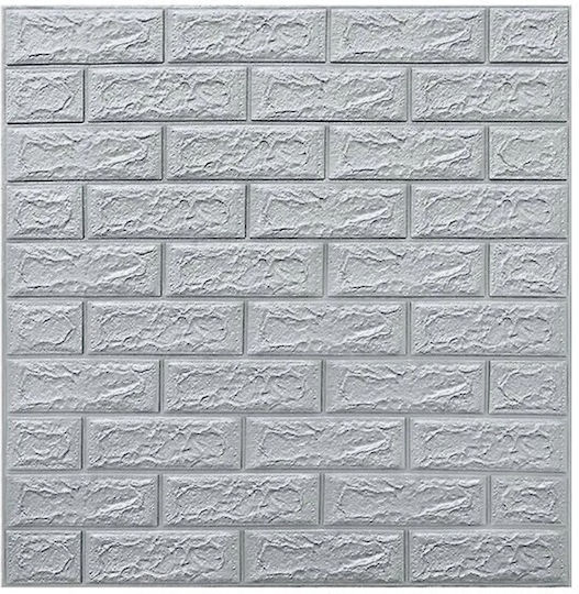 Set 10 Wall Stickers Flippy Self-adhesive 70 X 77 Cm 3.5 Mm Thickness 5.3 Sqm Coverage Pvc Brick Pattern Gray Set 10 Wall Stickers Flippy Self-adhesive 70 X 77 Cm 3.5 Mm Thickness 5.3 Sqm Coverage Pvc Brick Pattern Gray