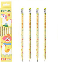 Set 10 Schwarze Bleistifte Flippy 2b Schulschüler Radiergummi Gelbes Kreisdesign Set 10 Schwarze Bleistifte Flippy 2b Schulschüler Radiergummi Gelbes Kreisdesign