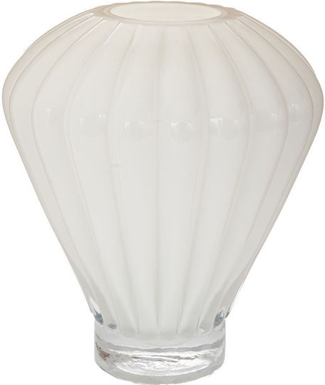 White Glass Vase Hot Air Balloon Shape Φ23x30cm