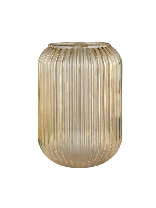 Vase Line 329sbl1101 10x20x10cm Gold Aberto Design Glas