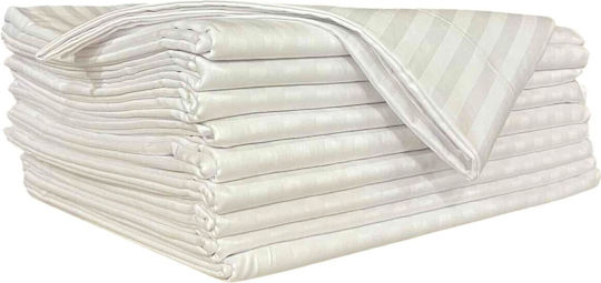 Decotelia Σεντόνι Μονό Satin Stripe Ξενοδοχειακό 80% Βαμβάκι 220 Tc 170x280