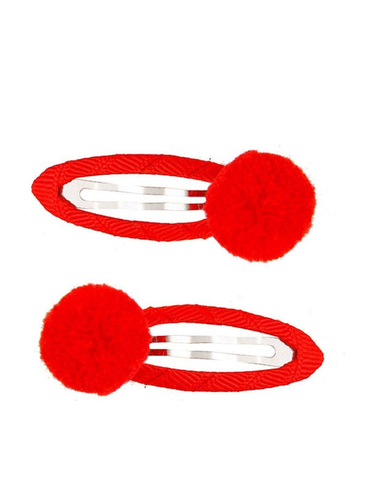 Hair Utopia Kinder Haarspangen Set mit Haarspangen / Bobby Pins in Rote Farbe 2 Stück