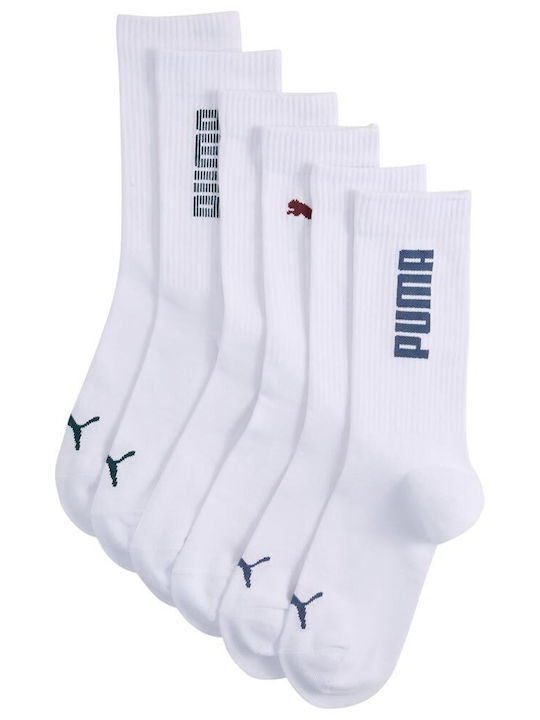PUMA Logo Αθλητικές Κάλτσες Λευκές 3 Ζεύγη