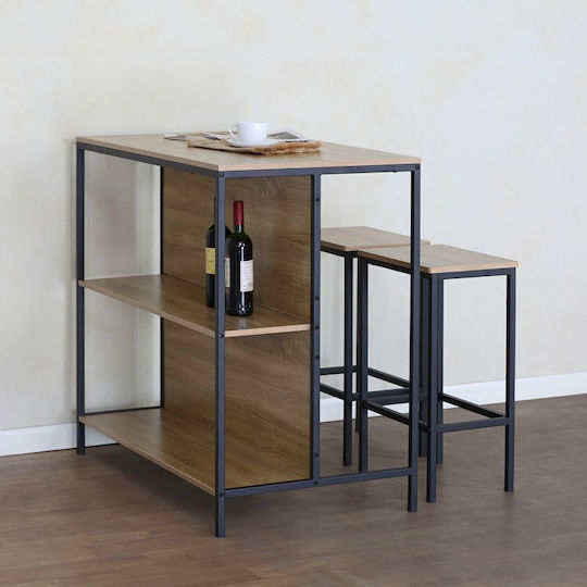 Bailon Bar Eiche Schwarz 100x60x95cm 085-000026