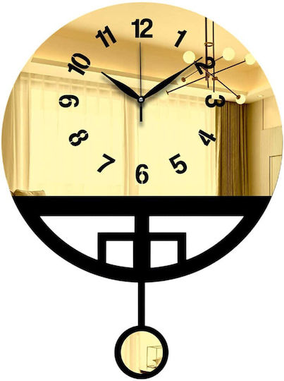 Wall Clock 332cdc1117 39x50cm Black-gold Wallity MDF Acrylic