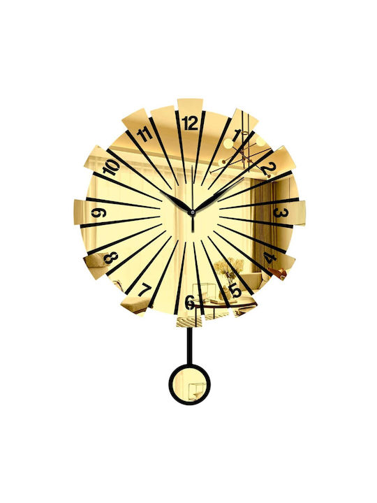 Wall Clock 332cdc1121 39x50cm Gold Wallity MDF Acrylic