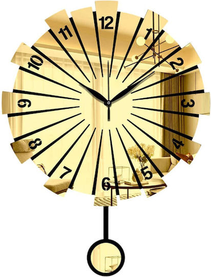 Wall Clock 332cdc1121 39x50cm Gold Wallity MDF Acrylic
