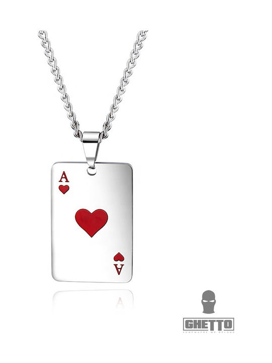 Ghetto Hip Hop Poker Колие от Стомана