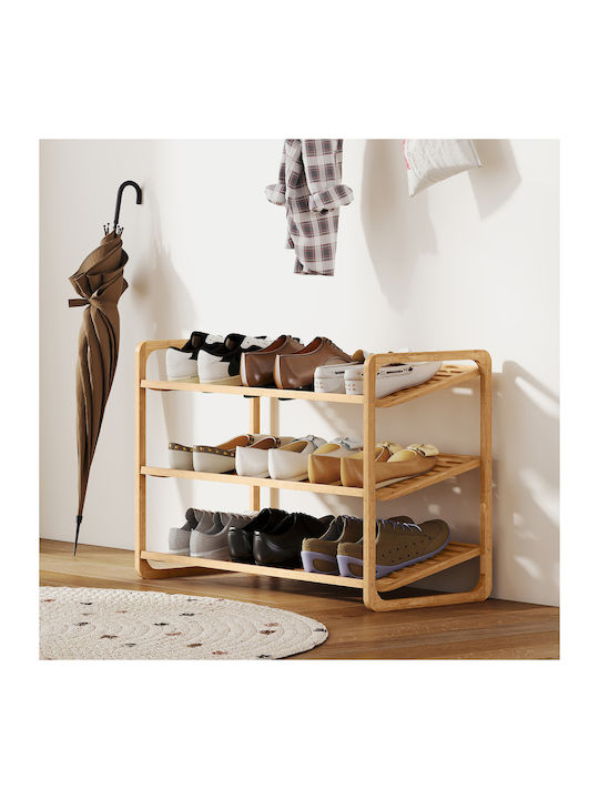 Bamboo Shoe Organizer Beige 76x33x50.8cm