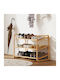 Bamboo Shoe Organizer Beige 76x33x50.8cm