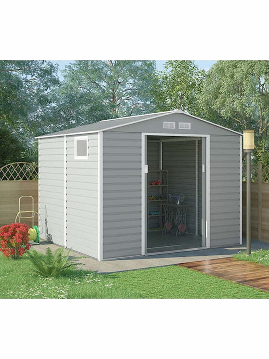 Metallic Garden Warehouse Galvanized Evan Plus E with Air Vents L2.77xW3.22xH2.21m
