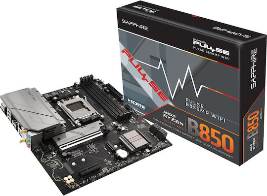 Sapphire Pulse B850M Wifi Дънна платка Micro ATX с AMD AM5 Сокет