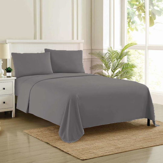 Espree Solid Σετ Μαξιλαροθήκες Dark Grey 52x72εκ.