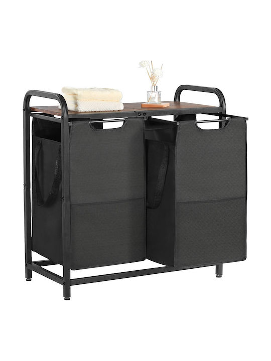Vevor 2 Section Laundry Sorter Pull-out Bags Metal Frame & Wooden Tabletop