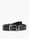Men's Belt Leather Knitted Black