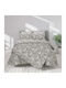 Espree Set Cotton Duvet Cover Single with Pillowcase 160x240cm Thistle Gray