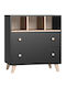 Colette Baby Dresser with 2 Drawers Gray 86x48x92cm