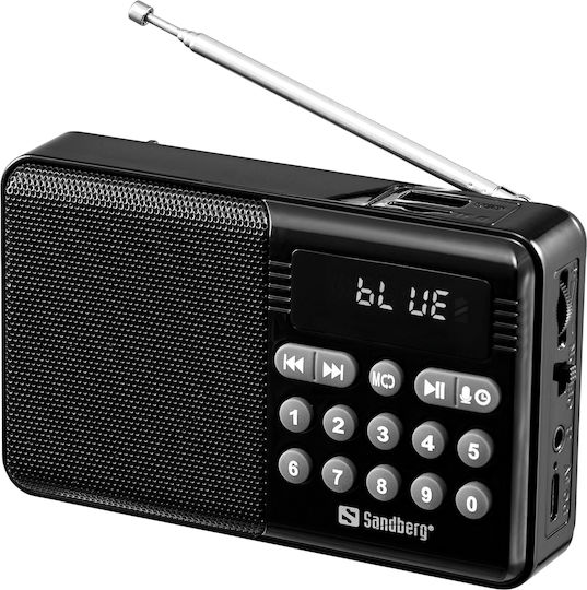 Sandberg 421-18 Portable Radio Rechargeable with Bluetooth and USB Black