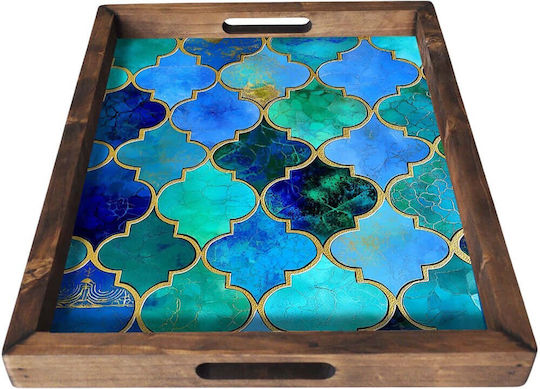 Aberto Design Wooden Rectangular Serving Tray 48x38x4cm 799EVL1105 1pcs