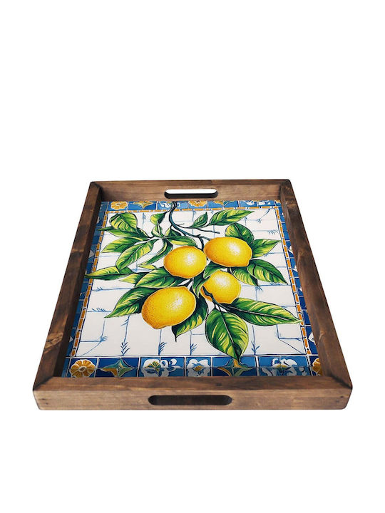 Aberto Design Holz Rechteckig Serviertablett 48x38x4cm 799EVL1144 1Stück