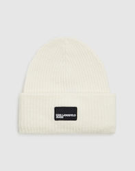 Karl Lagerfeld Beanie Γυναικείος Σκούφος Πλεκτός σε Μπεζ χρώμα
