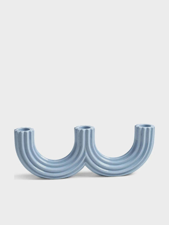 Κηροπήγιο Churros Γαλάζιο Δολομίτης 27 X 4 X 9 Cm Home &k Amsterdam