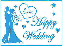 Sticker Klebe Flippy Hochzeitsmotto Glückliche Hochzeit Textdesign 21x29 Cm Blau
