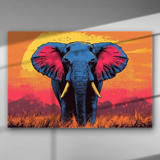 Lebendige Afrikanischer Elefanten Gemälde – Segeltuch 67 x 45 cm