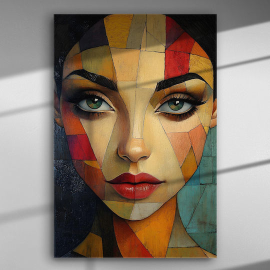 Abstract Portrait of Woman – Canvas Painting 100 X 67cm
