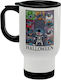 Koupakoupa Stitch Halloween Stainless Steel Thermos Bottle 450ml White with Handle and Straw
