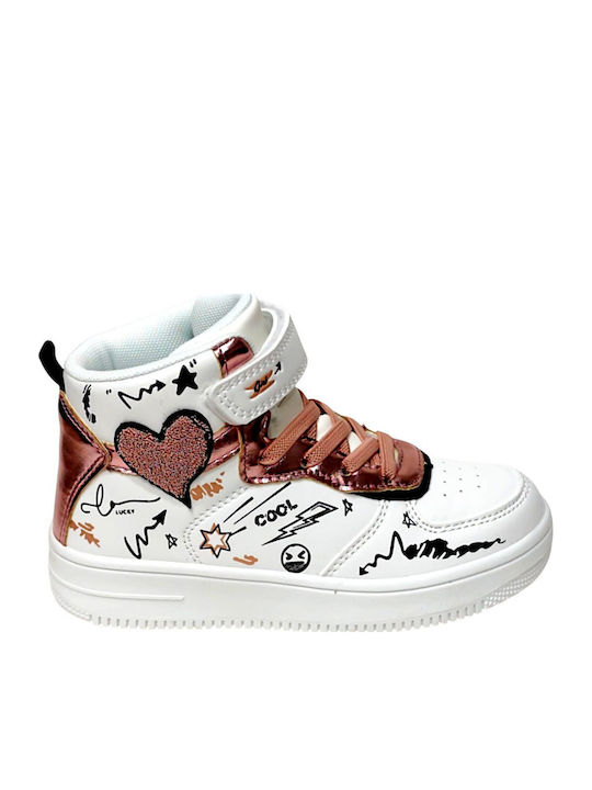 Kinder Sneaker Hoch mit Bügel- und Schleifenverschluss Weiße