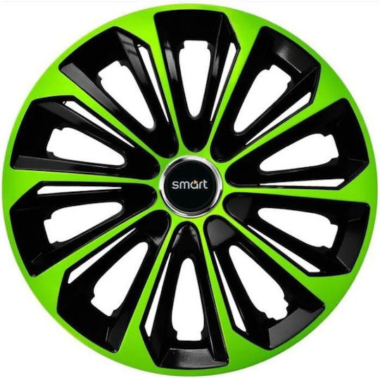 Set Capace De Roți Auto 15" Cu Compatibilitate Inteligent 4 Bucăți Verzi