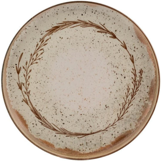 Bormioli Rocco Shallow Serving Plate from Beige Porcelain with Diameter 24cm 6 Pieces