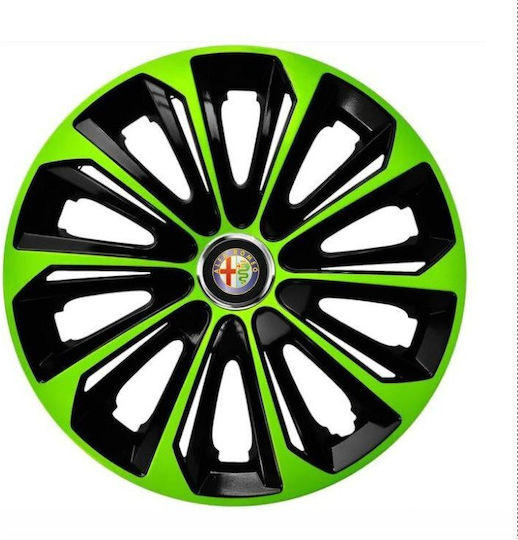 Set 4 Extra Strong Green R16 Wheel Covers Alfa Romeo Cars