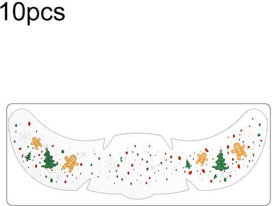 10 Pieces Pack Metallic Face Stickers Glitter Christmas Face Stickers Temporary Tattoos Freckles Kids Stage Makeup Accessories Party Costumes Qt-0239