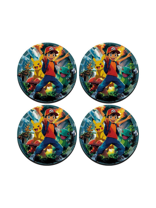 Koupakoupa Ash Ketchum & Pikachu Заоблено Сувенир Дърво Сив 4бр