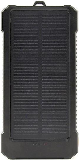 Gembird PB10 Solar Solar Power Bank 10000mAh 20W with 2 USB-A Ports and USB-C Port Black