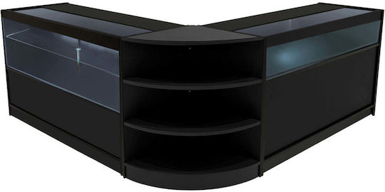 Harmonia Led Reception Desk Set B1500 C1500 & Lm60 Black