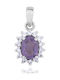 Prince Silvero Charm Rosetă Din Argint Cu Zircon Violet