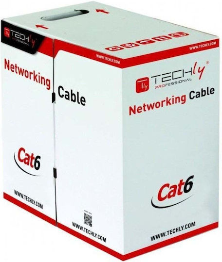 Techly U/UTP Cat.6 (Gigabit) Netzwerkkabel Ethernet 305m Grau
