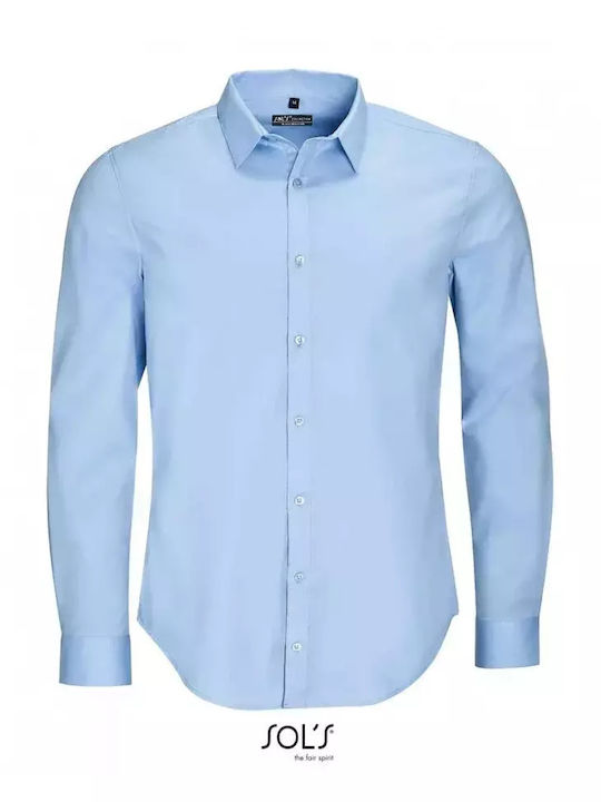 Sol's Blake Langärmlig Baumwolle Hemd Light Blue