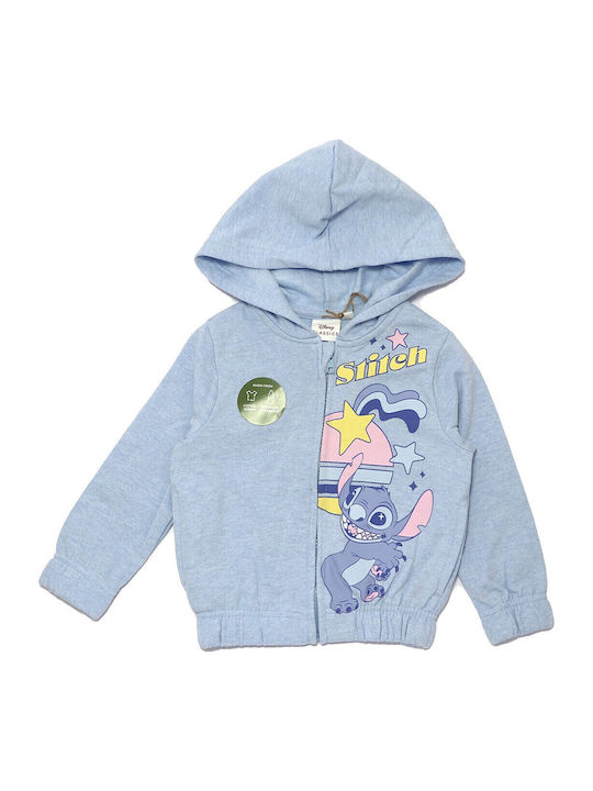Kids Sweatshirt Cardigan with Hood Light Blue Lilo Stitch