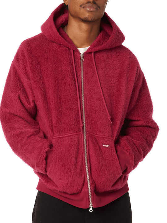 HUF Corso Ανδρική Ζακέτα Fleece με Κουκούλα Μωβ