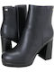 Tamara Leather Women's Ankle Boots with High Heel Black