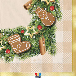 Χαρτοπετσέτες Φαγητού Gingerbread 16 Τεμ
