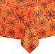 Plastic Orange Spiderweb Party Tablecover