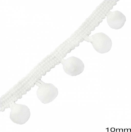 Τρέσσα Πομ Πον 10mm 227100910 Λευκο 1μετρο