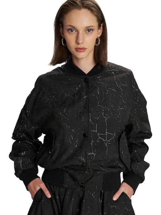 Women's Bomber Jacket for Winter Black