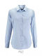 Herringbone Women's Long Sleeve Shirt Sky Blue