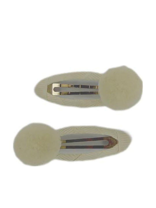 Hair Utopia Kids Hair Clips Set in White Color 2 Pieces